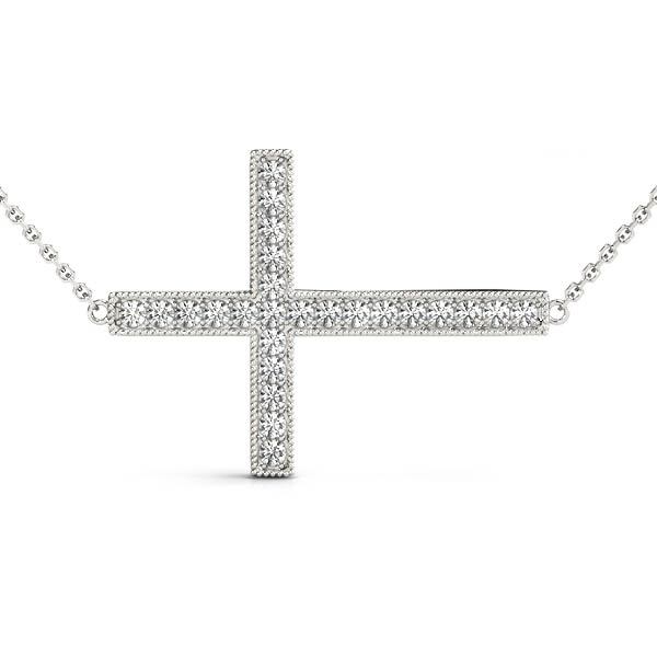 White Gold Diamond Cross Pendant | Religious Jewelry