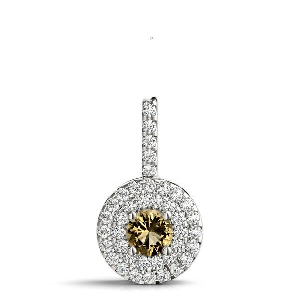 Platinum Round Diamond Halo Pendant