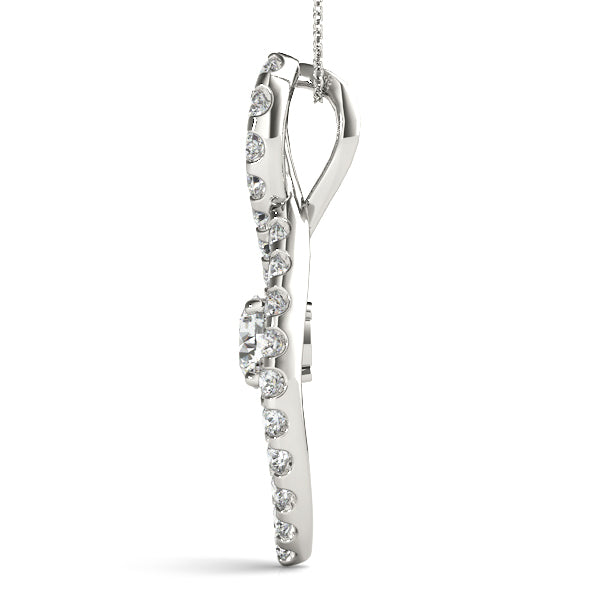 14K White Gold Lab Diamond Pendant