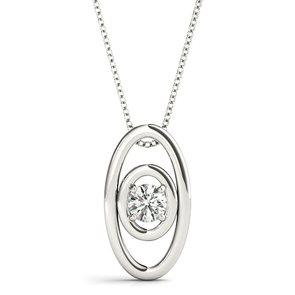 0.1CT Lab Diamond 14K White Gold Pendant