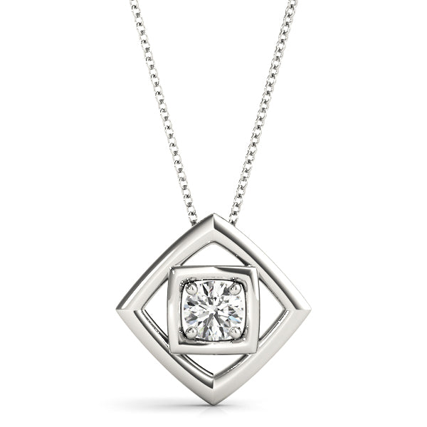 14K White Gold 0.35CT Lab Diamond Pendant