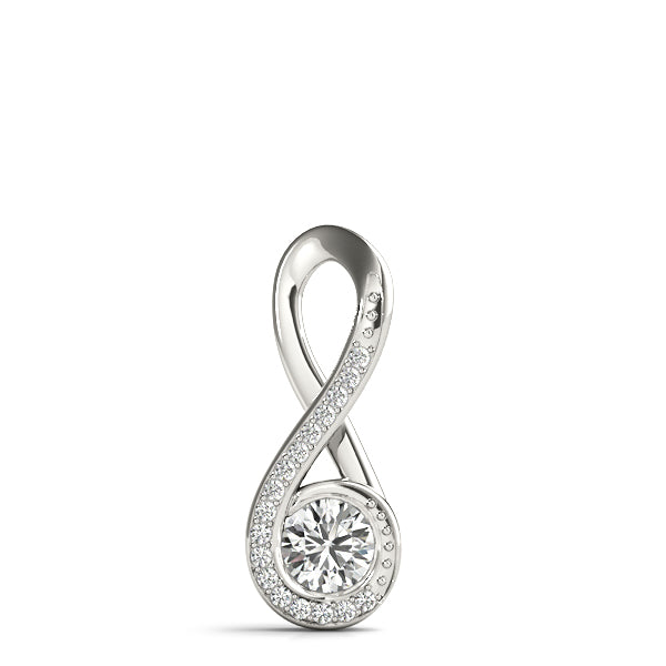 18K White Gold Lab Diamond Pendant
