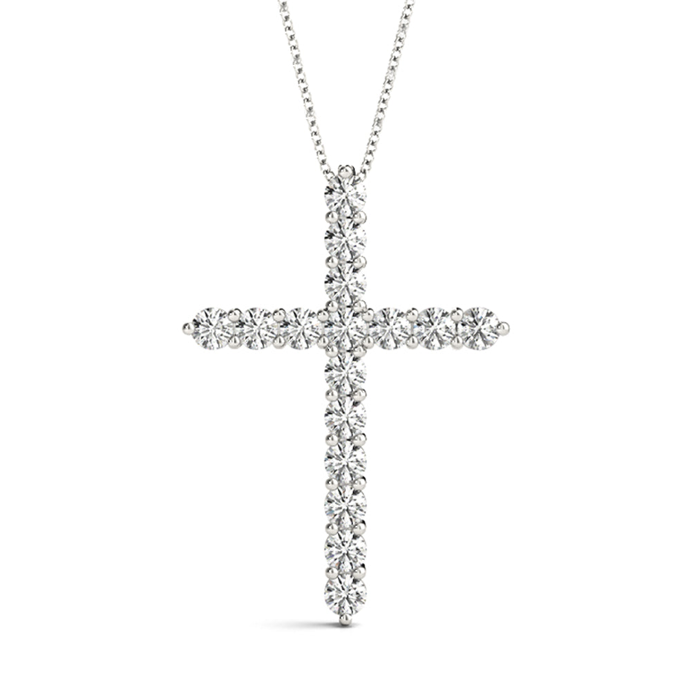 White Gold 16 Diamond Cross Pendant