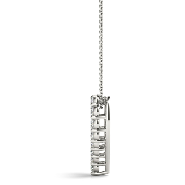 White Gold Diamond Heart Pendant | 20 Stones
