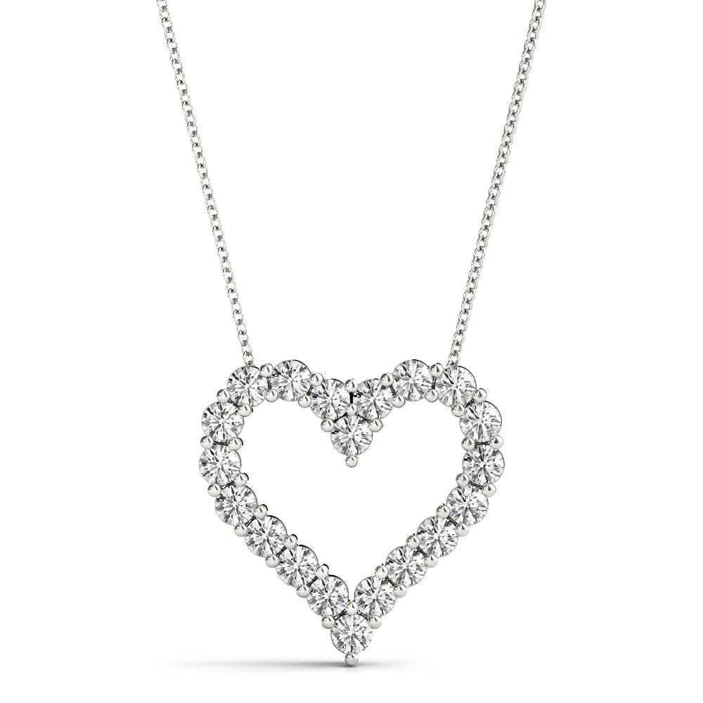 White Platinum 20-Diamond Heart Pendant