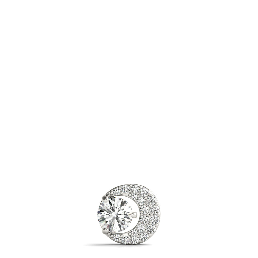 18K White Gold Round Diamond Cluster Pendant