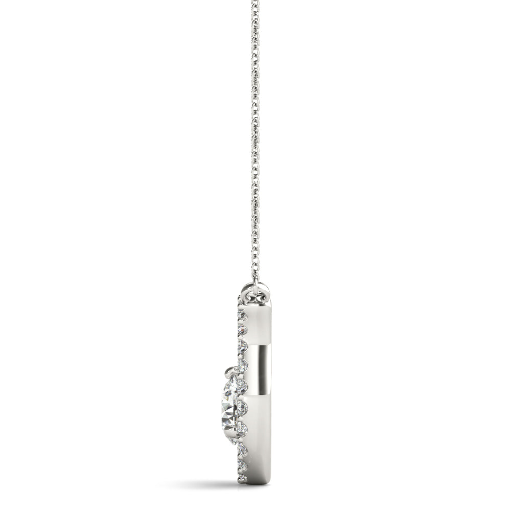 White Gold Lab Diamond Solitaire Pendant