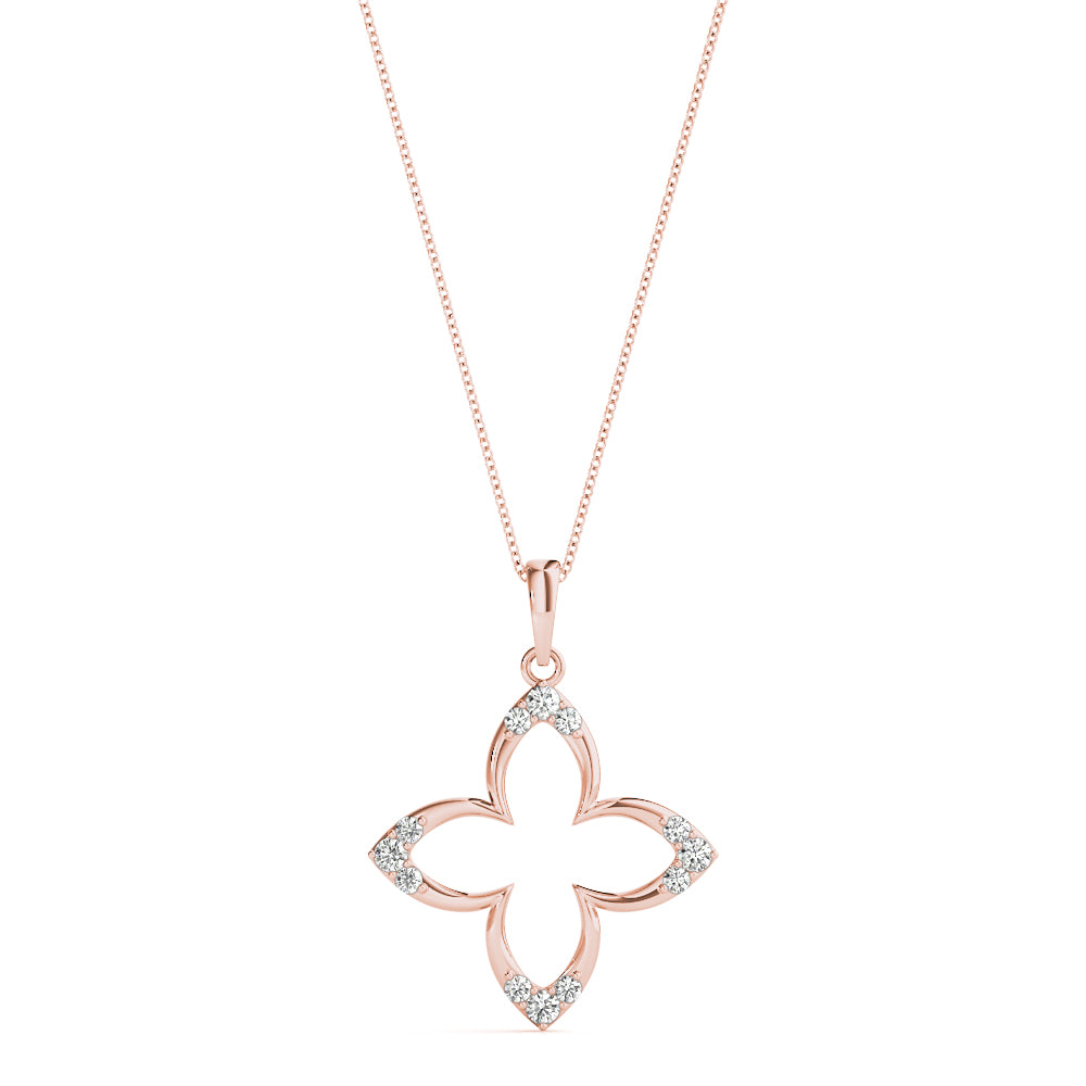 15MM Rose Gold Lab Diamond Geometric Pendant