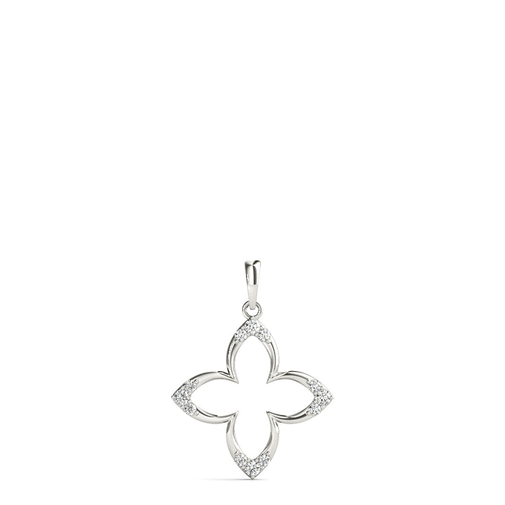 White Gold 12-Diamond Geometric Fashion Pendant