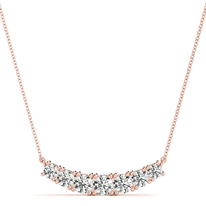 Rose Gold Lab Diamond 7 Stone Bar Pendant