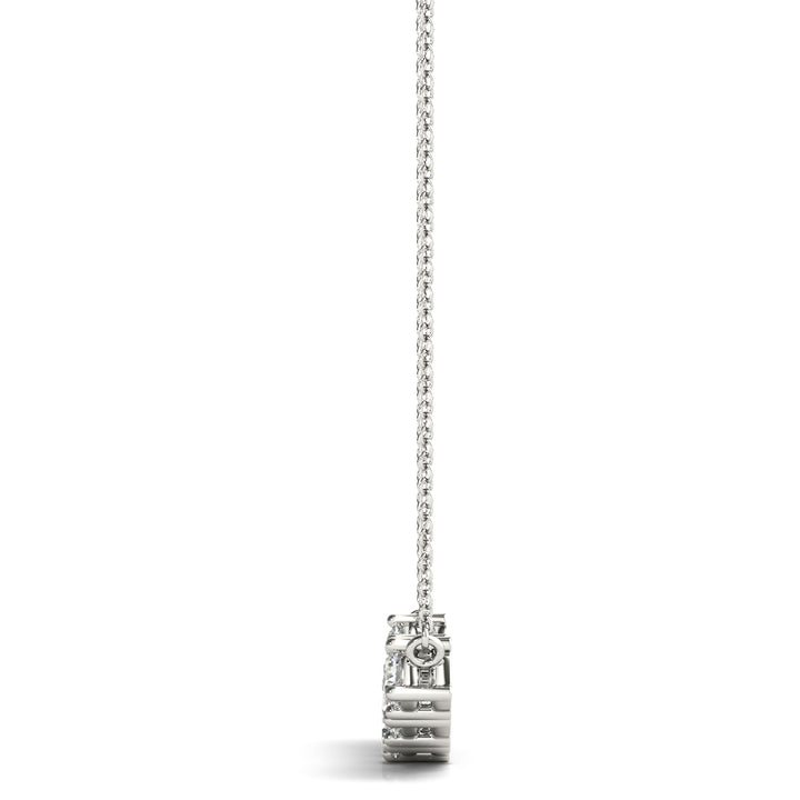 14K White Gold Multi-Diamond Pendant Necklace