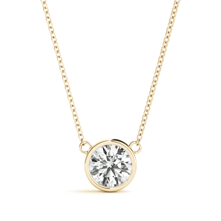 1 CT Lab Diamond 18K Yellow Gold Pendant