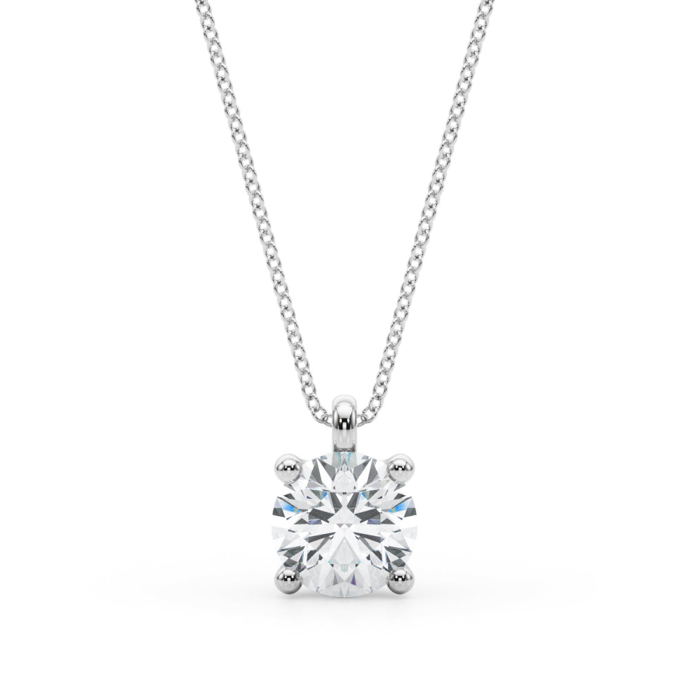 18K White Gold 1CT Lab Diamond Solitaire Pendant