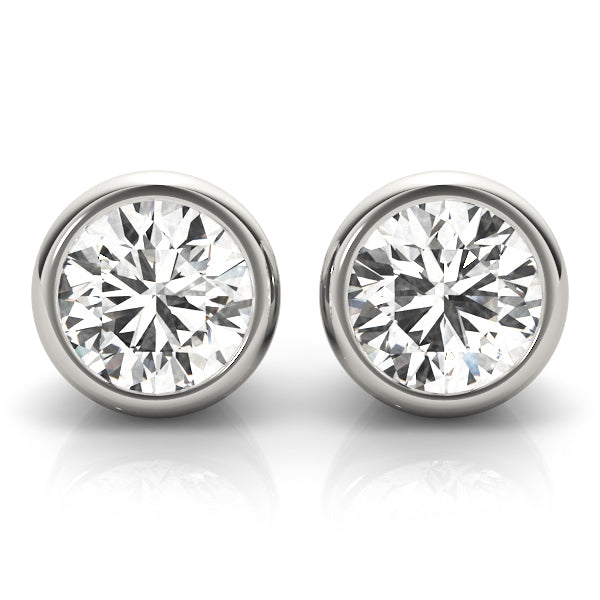 Platinum Lab Diamond Round Stud Earrings