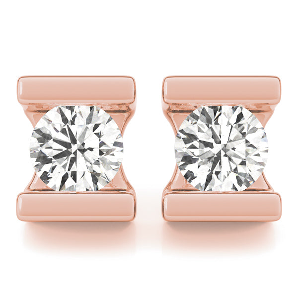 18K Rose Gold 0.5ct Lab Diamond Stud Earrings