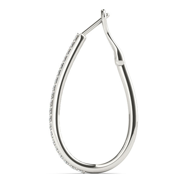 14K White Gold Lab Diamond Hoop Earrings