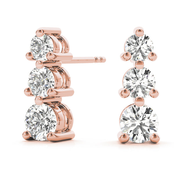 EARRINGS 3 STONE Complete per pair.
