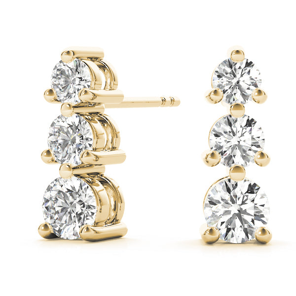EARRINGS 3 STONE Complete per pair.