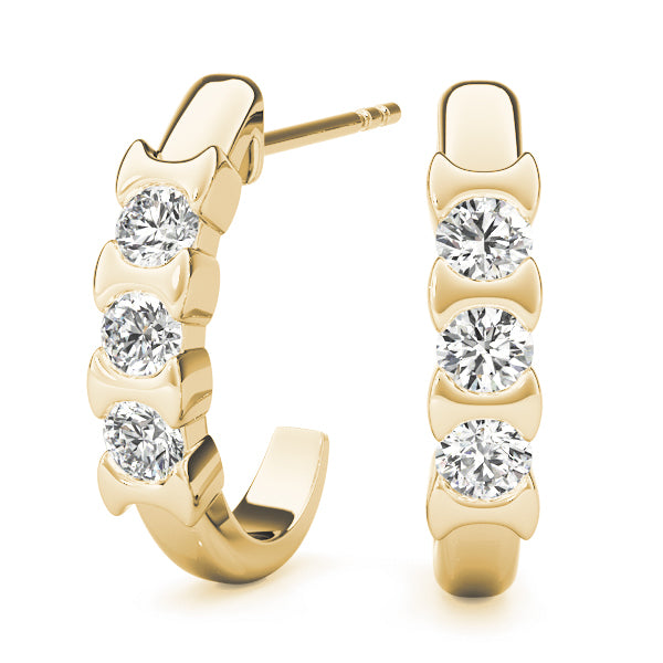EARRINGS 3 STONE Complete per pair.