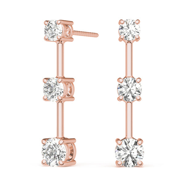 EARRINGS 3 STONE Complete per pair.