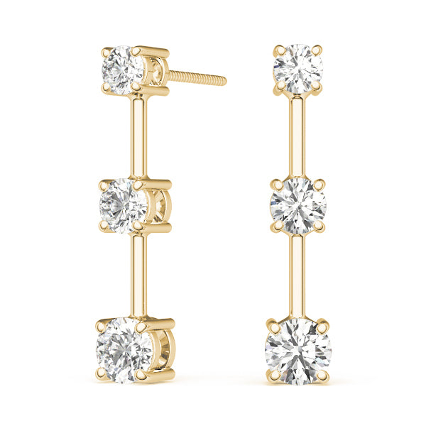 EARRINGS 3 STONE Complete per pair.