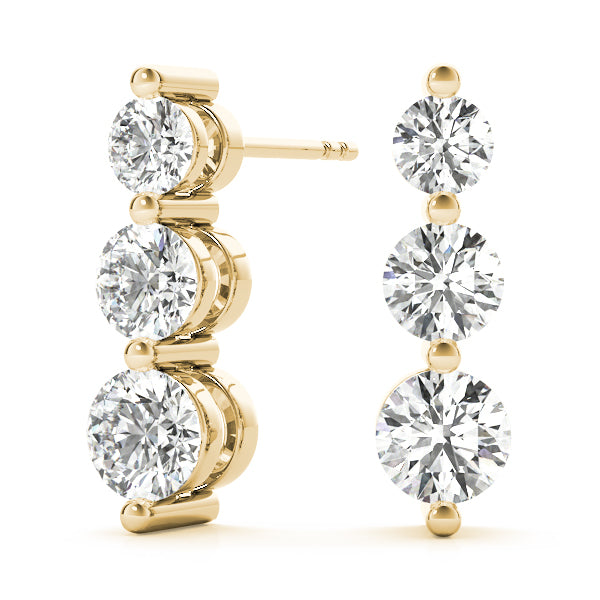 1/2 ct tw Lab Diamond Earrings 3 Stone