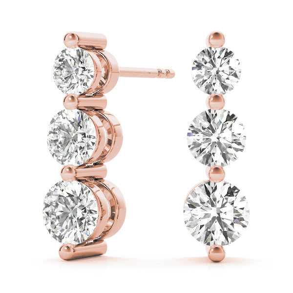 EARRINGS 3 STONE Complete per pair.