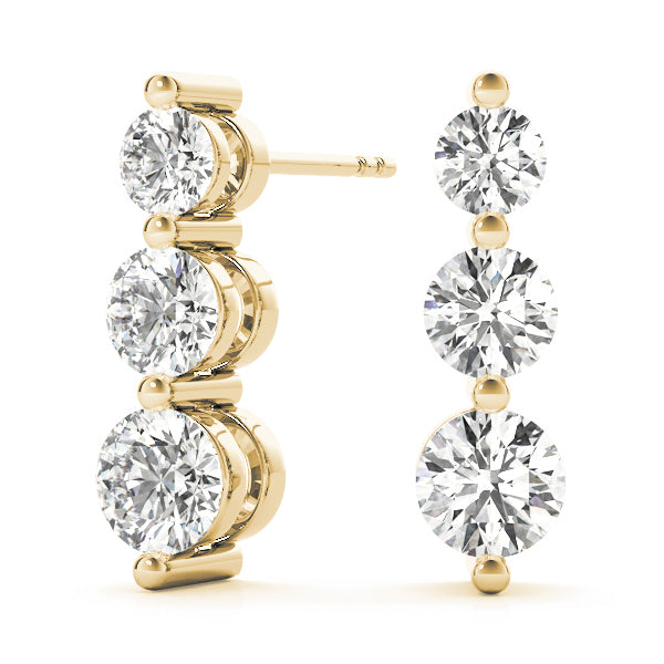 EARRINGS 3 STONE Complete per pair.