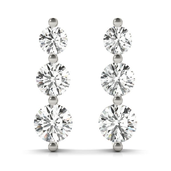 1/2 ct tw Lab Diamond Earrings 3 Stone