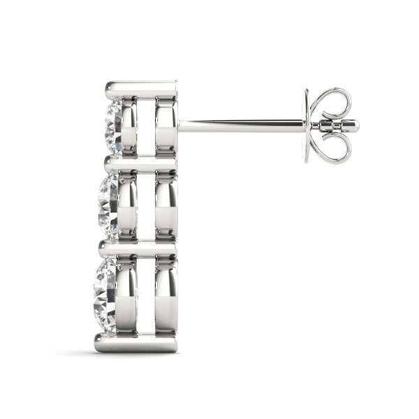 1/2 ct tw Lab Diamond Earrings 3 Stone