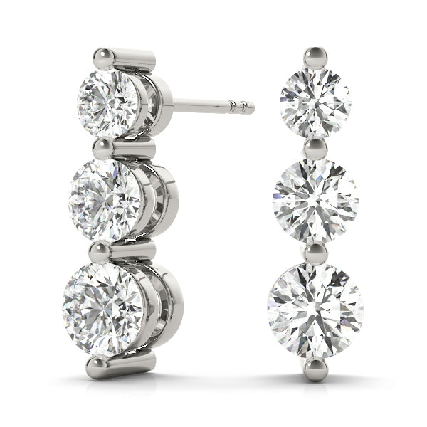 1/2 ct tw Lab Diamond Earrings 3 Stone