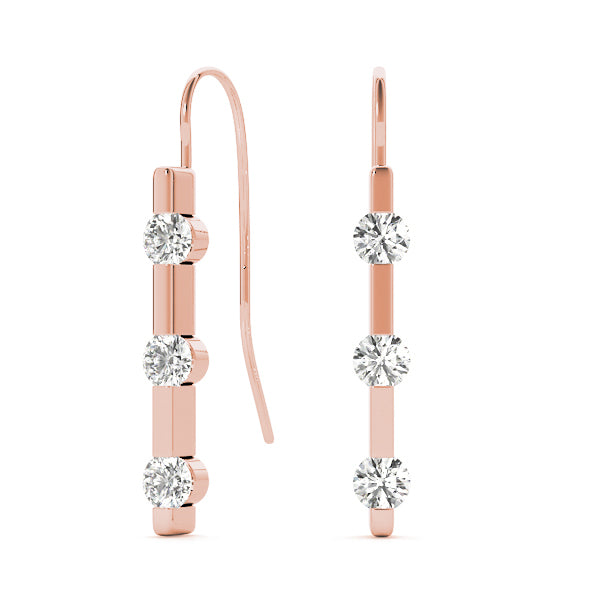 EARRINGS 3 STONE Complete per pair.