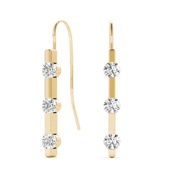 EARRINGS 3 STONE Complete per pair.