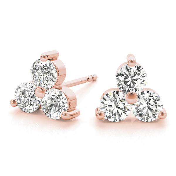 EARRINGS 3 STONE Complete per pair.