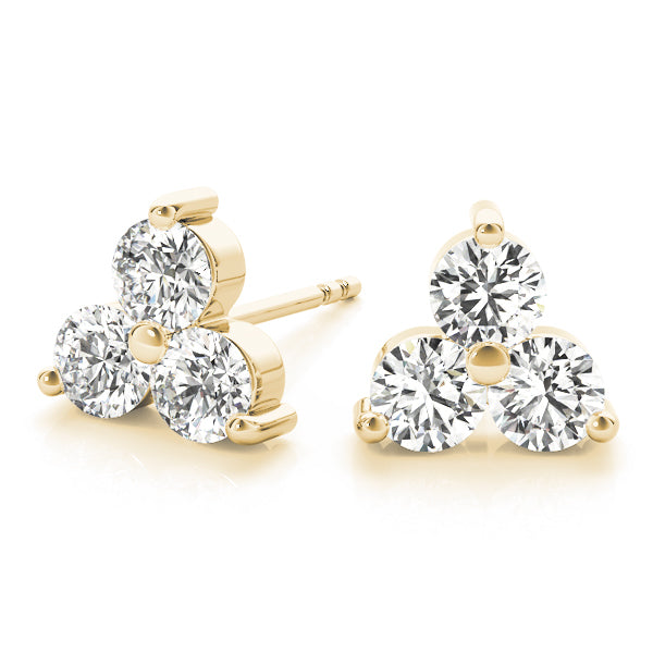EARRINGS 3 STONE Complete per pair.