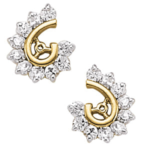 White Platinum 0.50ctw Lab Diamond Earring Jackets
