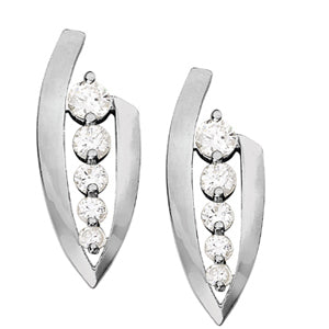 18K White Gold Lab Diamond Journey Earrings