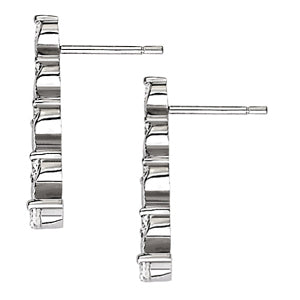 14K White Gold Diamond Journey Earrings