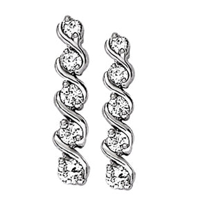 Platinum Diamond Journey Earring Pair