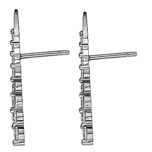 14K White Gold Lab Diamond Journey Stud Earrings