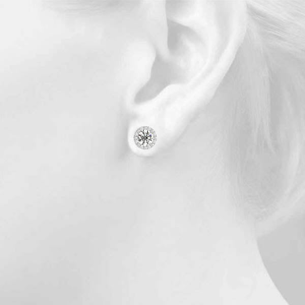 1 3/8 ct tw Lab Diamond Earrings Halo