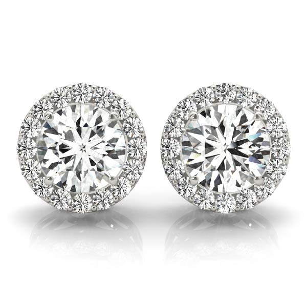 1 3/8 ct tw Lab Diamond Earrings Halo
