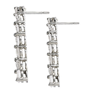 14K White Gold Lab Diamond Journey Earrings