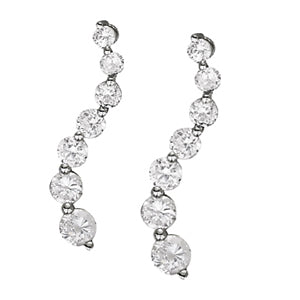 14K White Gold Lab Diamond Journey Earrings