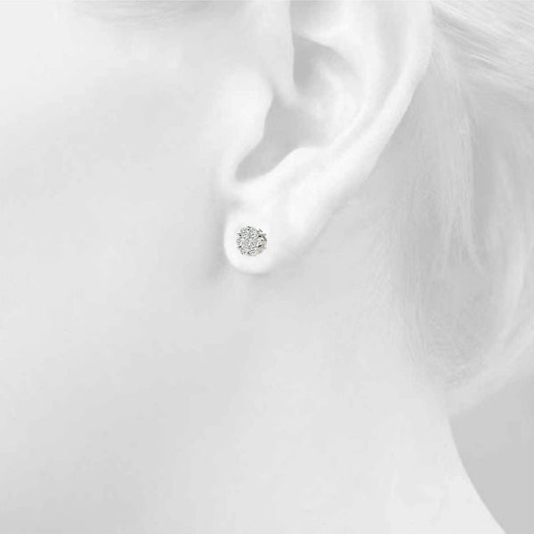 1/4 ct tw Lab Diamond Earrings Cluster