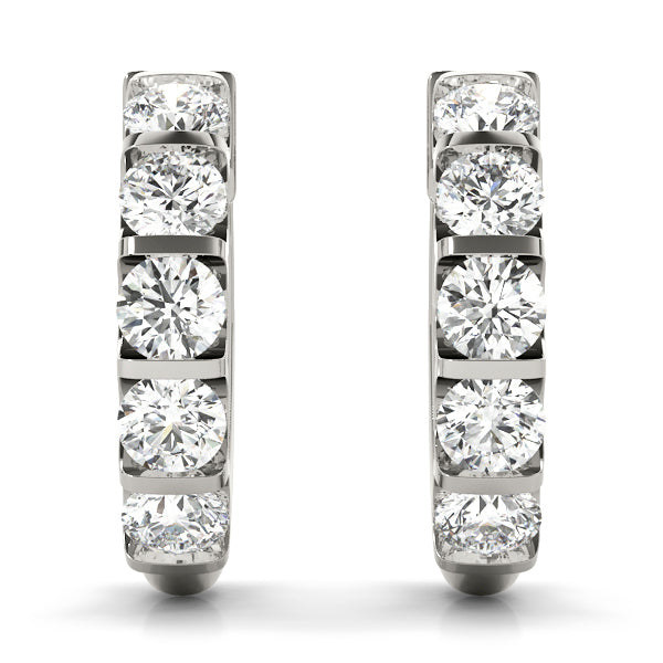 Platinum Diamond Hoop Earrings