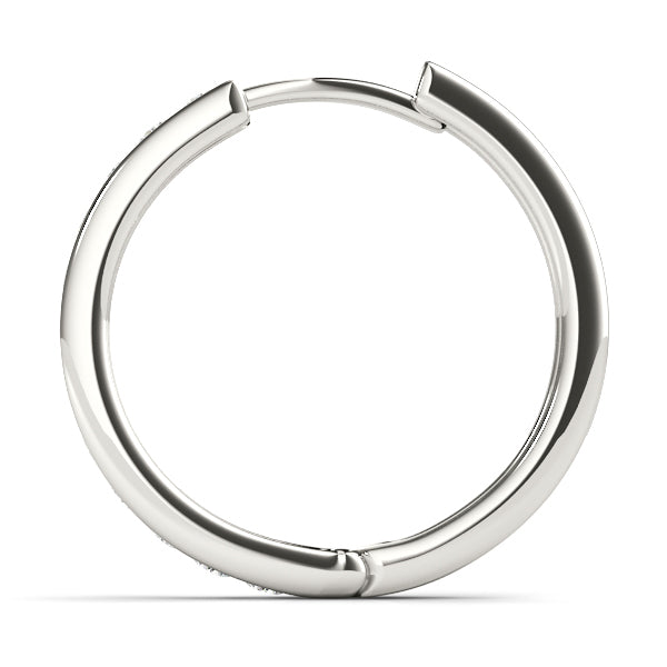 14K White Gold Lab Diamond Hoop Earrings