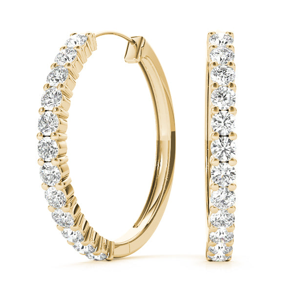 1/3 ct tw Lab Diamond Earrings Hoop Earrings Standard Hoops