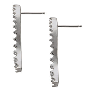 1 CTW Lab Diamond Platinum Journey Earring Pair
