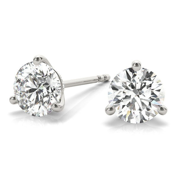White Platinum Lab Diamond Stud Earrings